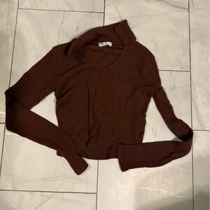 Fitz Eddi Brown Ribbed Sweater